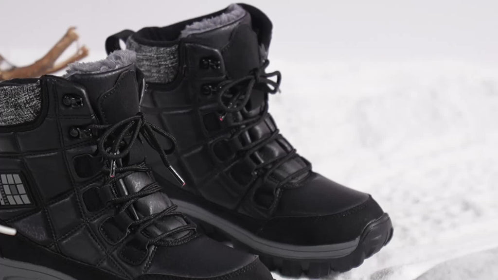 HDOXSE Women's Winter Snow Boots with Thickened Warm Sole & High Quality TPR Outsole - Non-Slip Round Toe Cold-Resistant Boots, Medium Tube for Ice & Snow, Heavy-Duty for all-Day Warmth (for dresses/Skirts)