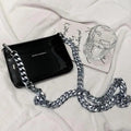 New Sparkling Thick Metal Chain Shoulder Bag Bike Wallet, Mini Bag, Coin Purse. Fashionable Women Pack Leather Crossbody Bags