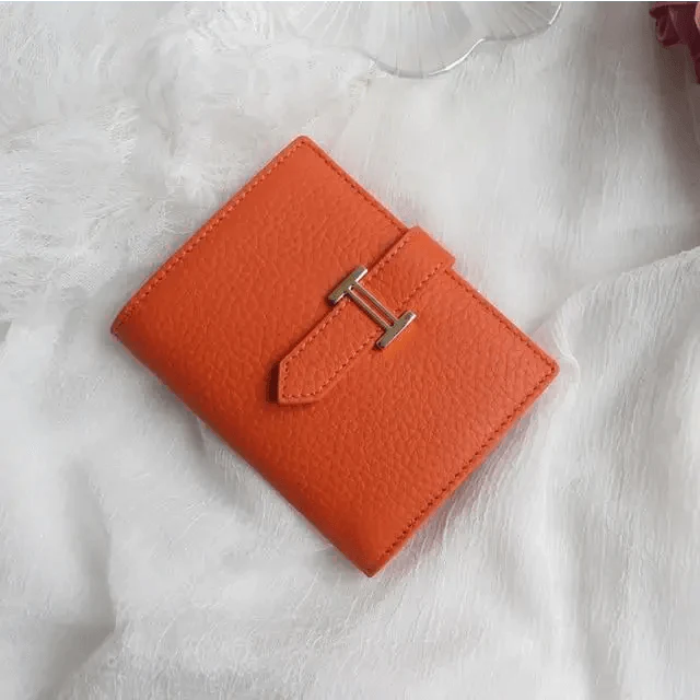 Genuine Leather Wallets, Coin Purses For Female Vintage Style Solid Colors Thin Clutch Phone Bag Wallet for Women and Girls