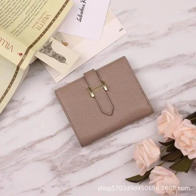 Genuine Leather Wallets, Coin Purses For Female Vintage Style Solid Colors Thin Clutch Phone Bag Wallet for Women and Girls